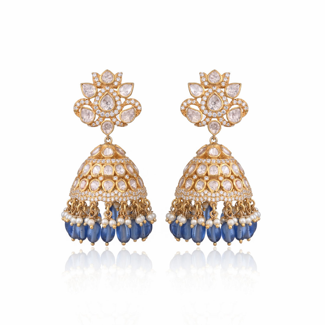 Moissanite Polki Jhumkas