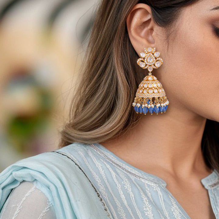 Moissanite Polki Jhumkas